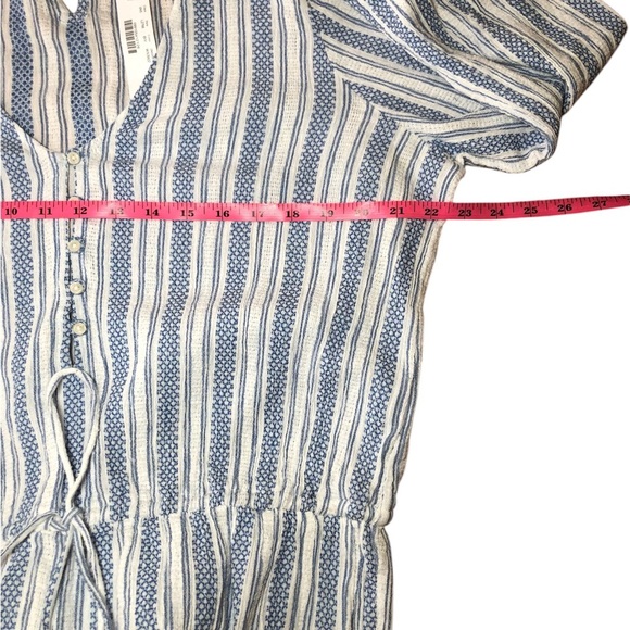 J. Crew Romper short Cotton Blue White Stripe Vacation Beach size L - Picture 11 of 11